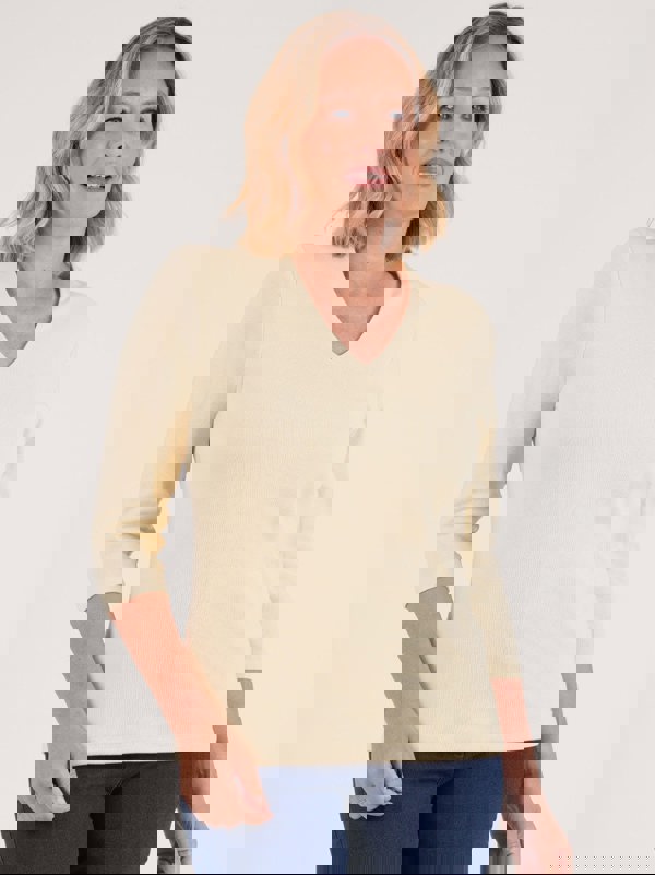 PennyPlain High Back V-neck Top - Lemon