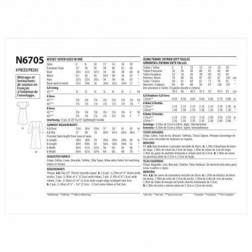 New Look Sewing Pattern 6705, Dresses for Women, A (6-8-10-12-14-16-18) - Easy