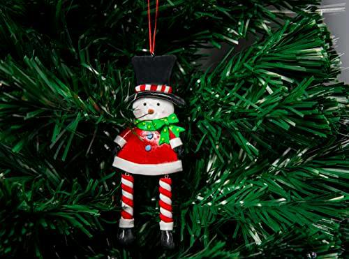 Ceramic Christmas Tree Hanging Decorations in Multicolour, Available in Set of 3 or 12 Santa, Snowman and Reindeer Designs image 6