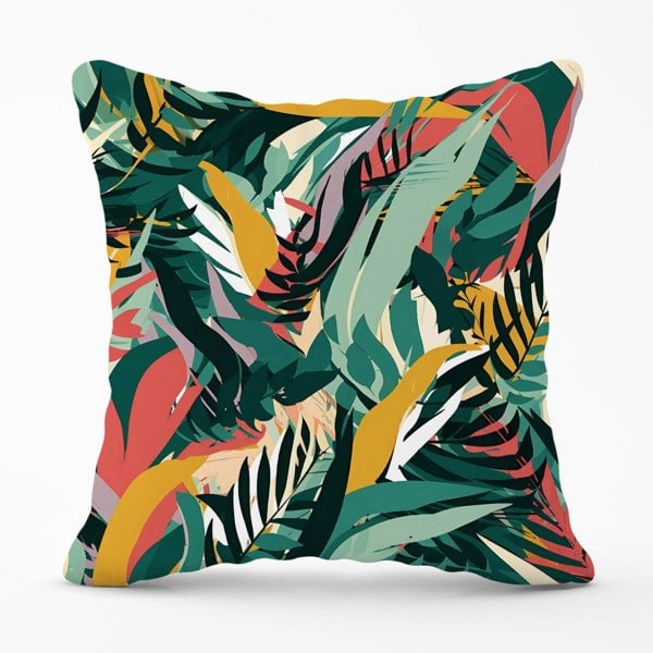 Warren Reed Coloured Tropical Leaves Cushions