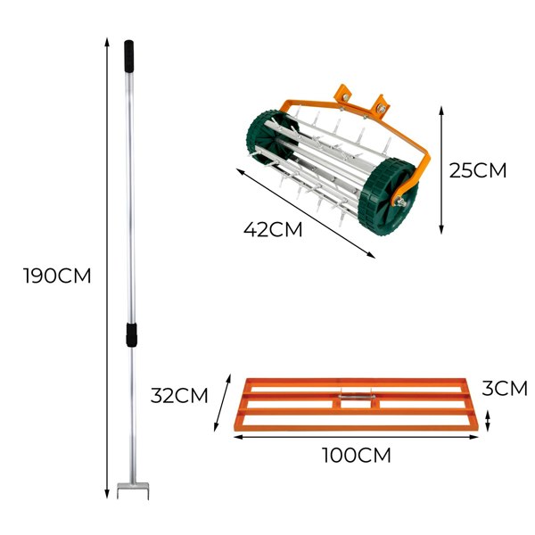 T-mech 100cm Lawn Leveller & Aerator – Orange