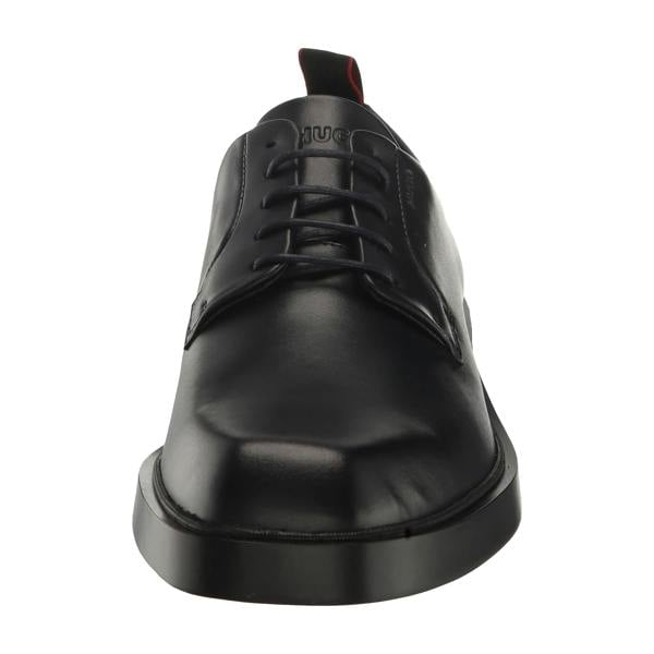 Hugo Mens Leather Flat Derby Shoes - Black - 