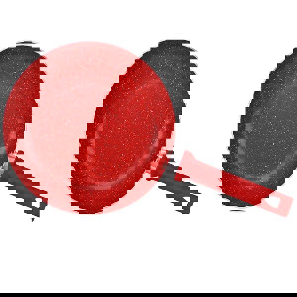 Gr8 Home Aluminium 8 Pc Marble Ceramic Non Stick Induction Frying Pan Saucepan Set Red