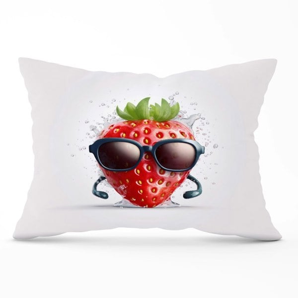 Warren Reed Strawberry In Glasses Cushions