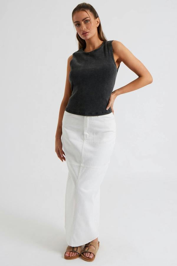 Urban Bliss Maxi Split Back Twill Skirt