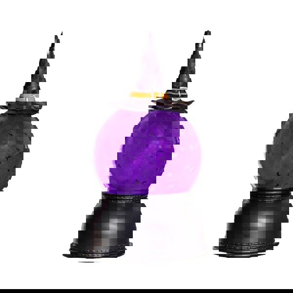 Samuel Alexander 20cm Battery Operated Light up Purple Witch's Hat Water Globe Decoration