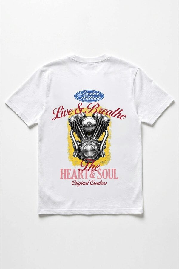 London Attitude Heart & Soul Oversized Heavyweight Printed T-Shirt