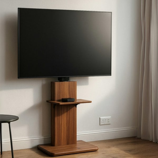 BMBO 2 Tier Adjustable TV Floor Stand With 2 Shelves