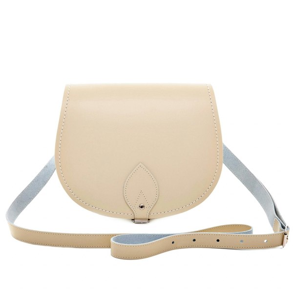 Zatchels Handmade Leather Saddle Bag - Pastel Cream