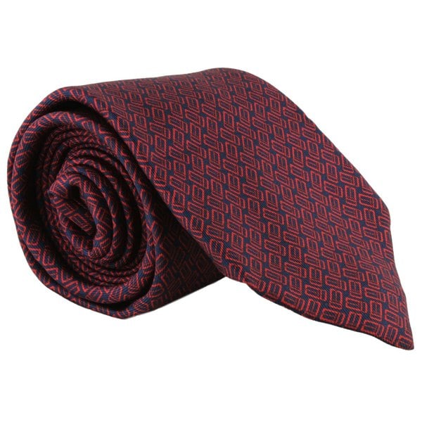 Dunhill luxurious mulberry silk tie in a harness buckle pattern