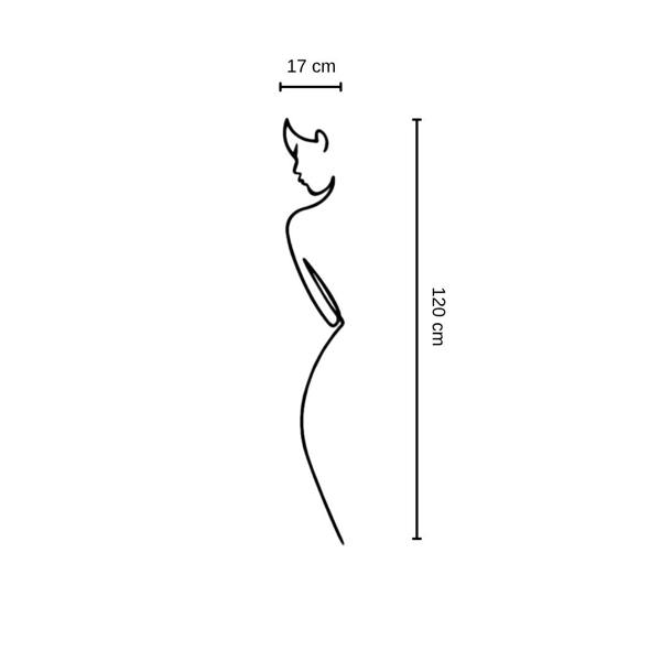 Decortie Female Form Minimalist Metal Line Art Wall Decor 120 cm