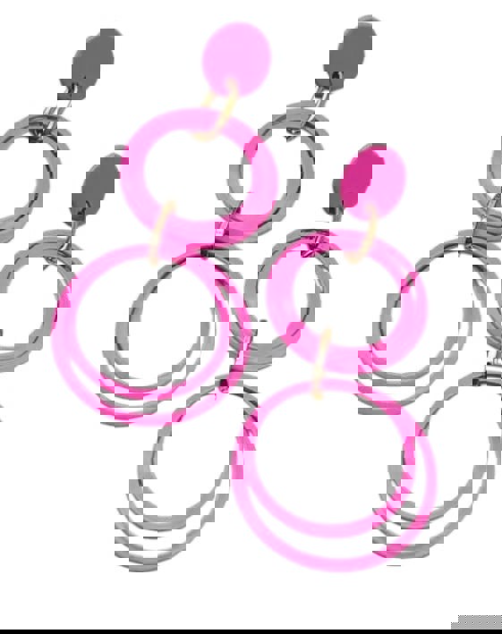 One Of A Kind Club Long circles earrings -  Pink