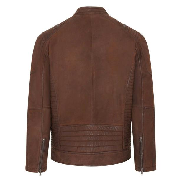 Infinity Leather Mens Buff Leather Cafe Racer Biker Jacket - Jinan