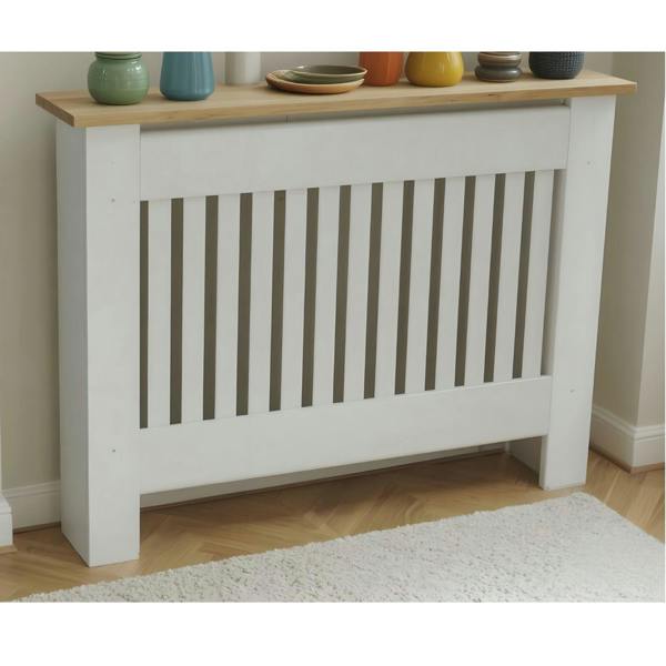 Gr8 Home Radiator Cover White Modern Shelf Cabinet Wooden Slat Grill Furniture