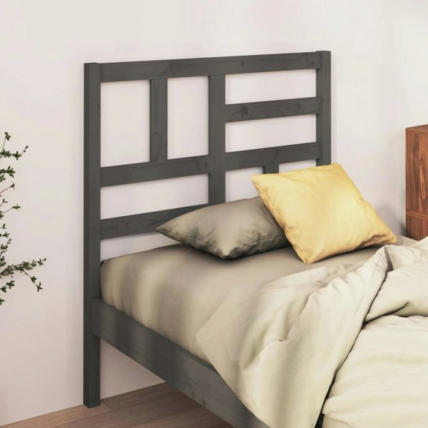 Berkfield Bed Headboard Grey 96x4x104 cm Solid Wood Pine