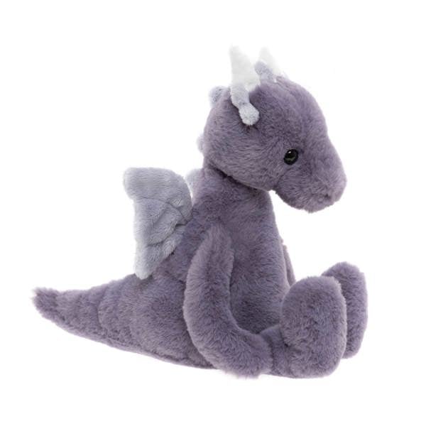 Charlie Bears Draco Dragon - Soft Lavender L - Plush Soft Toy Detailed Mythical Magical Creature Character