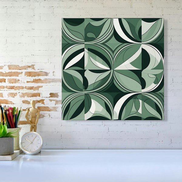 Warren Reed Geometric Green Black Canvas