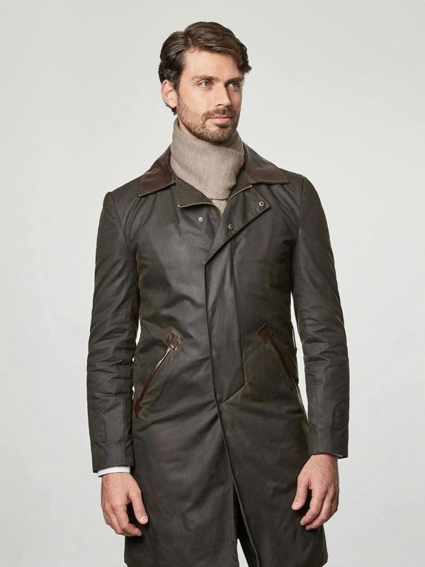 Serran London Caramel Merino Slant Scarf