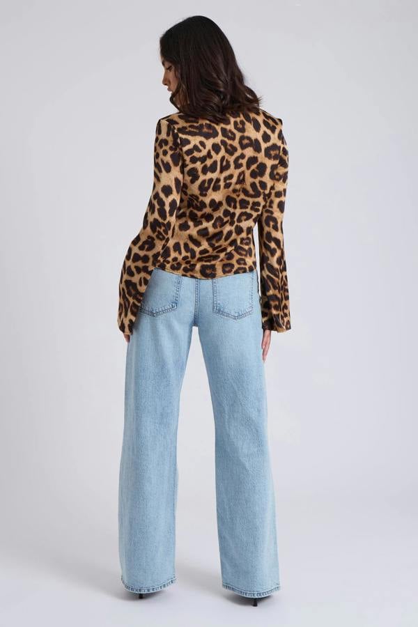 Urban Bliss Leopard Tie Front Top