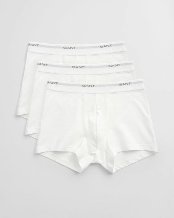 GANT 3-Pack Mens Core Trunks with Logo Waistband - 110 White