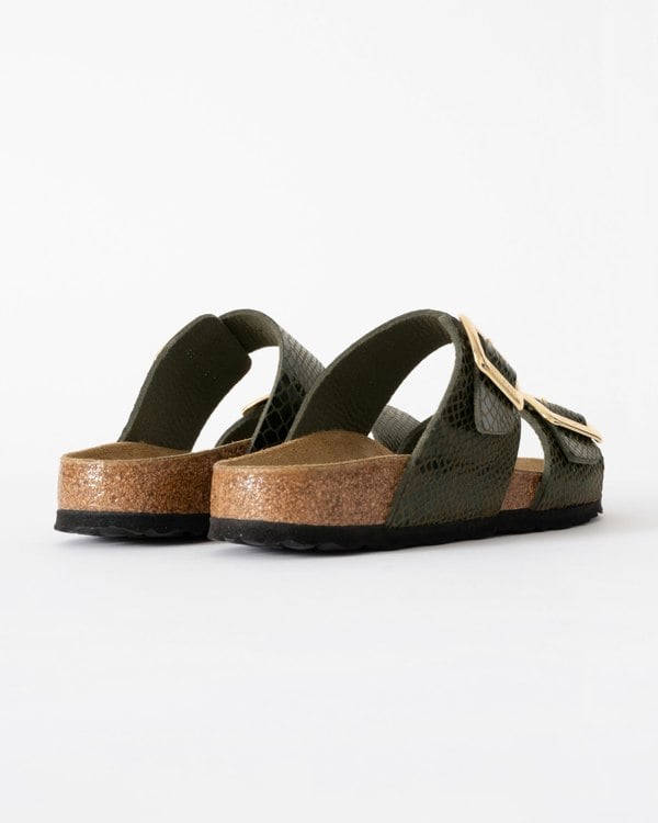 Birkenstock Sydney Big Buckle Synthetic Womens Sandals - Shiny Snake Sage