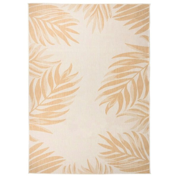Berkfield Outdoor Flatweave Rug 120x170 cm Leaf Pattern