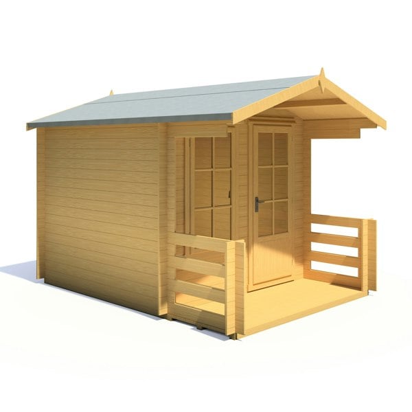 Shire Maulden  with verandah 7x7 Log Cabin 19mm interlock Cladding - Best Shed