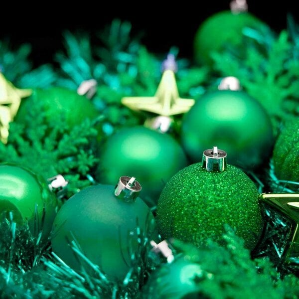 Shatchi Shatterproof Emerald Green Christmas Baubles, 3cm Tree Decorations in 12 Pack or 24 Pack