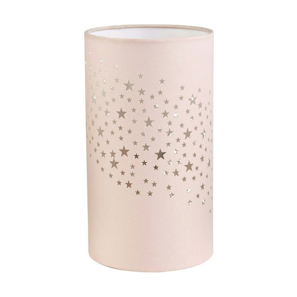 Contemporary Stars Decorated Children/Kids Blush Pink Cotton Bedside Table Light Image 3