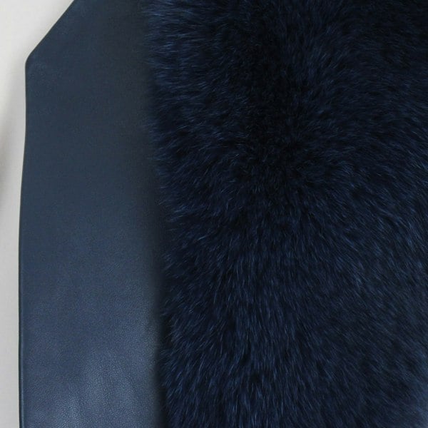 Thomas Wylde luxurious gilet in a midnight blue tone fox fur