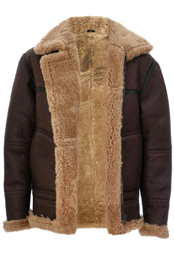 Infinity Leather Mens B3 Shearling Sheepskin Aviator Jacket-Gloucester