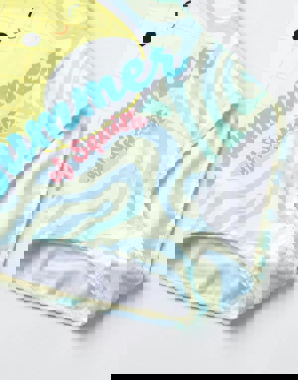 Squishmallows Girls Yellow Summer Of Squish 1 Piece Swimming Costume