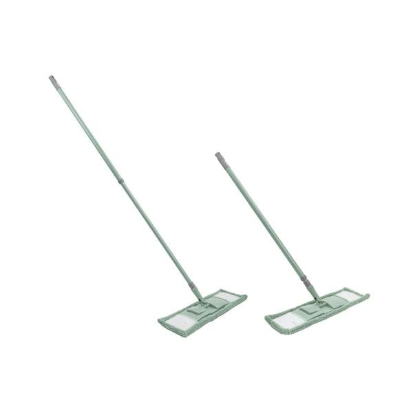 JVL Extended Microfibre Mop With 2 Replacement Heads - Green