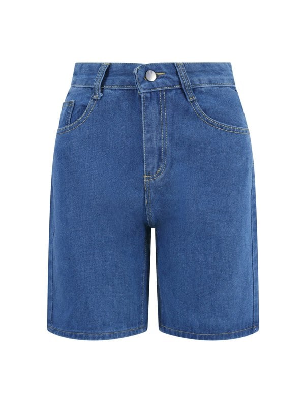 BALOU Womens Washed Denim Shorts