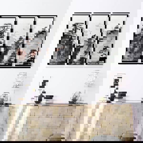 Living Room Wall Decoration | Set of 3 Asian Inspired Wall art Prints