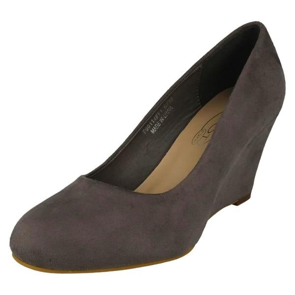 Spot On Ladies Spot On Elegant Wedge Heeled Court Shoes F90114