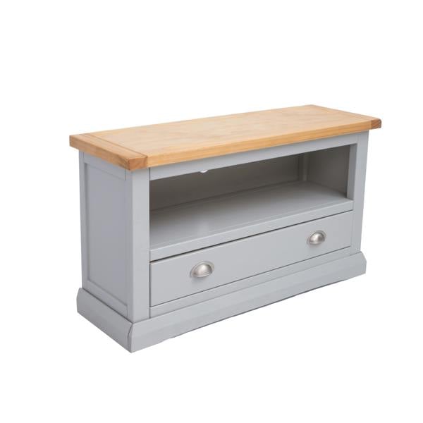 Cabinet Bits Loreo Light Grey 1 Drawer TV Cabinet Chrome Cup Handle