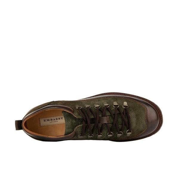 Embassy London Dartmoor - Green - Men's Leather & Suede Hiking Shoe