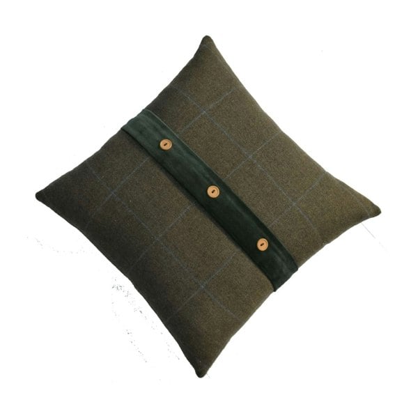 Artisan Furniture Quinn Cushion Set of 2 - Green Olive Tartan & Green Velvet