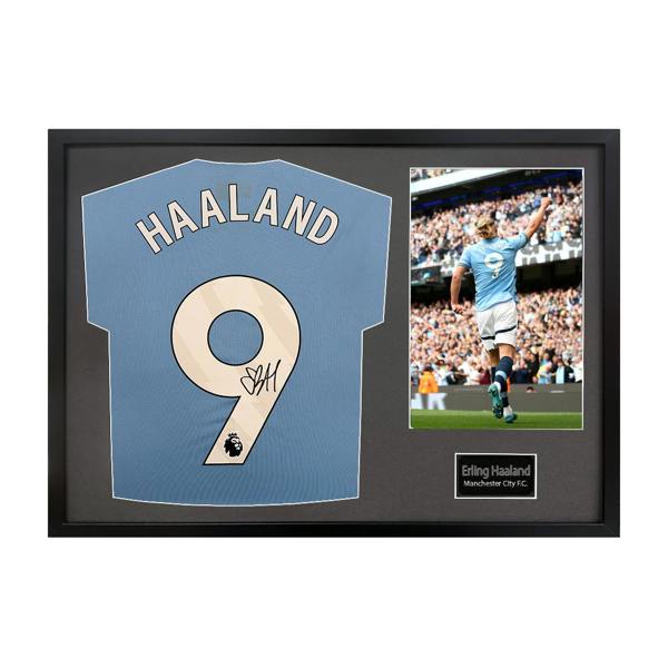 Erling Haaland Signed Manchester City Shirt Classic Frame (ACG)