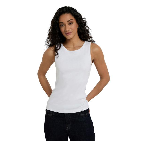 Animal Womens/Ladies Ribbed Organic Tank Top - White - 