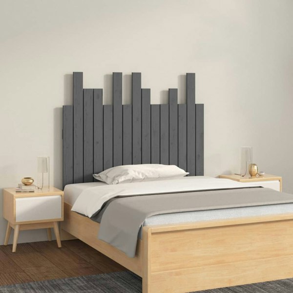 Berkfield Wall Headboard Grey 95.5x3x80 cm Solid Wood Pine