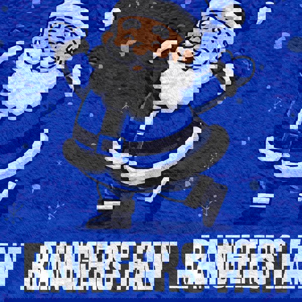 BritishmadeGifts Santa is a Rangers Football Fan - Luxury Fleece Blanket 150cm X 150cm