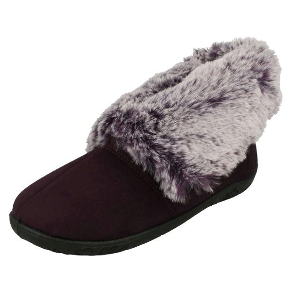 Padders Ladies Padders Faux Fur Cuffed Slippers Esme