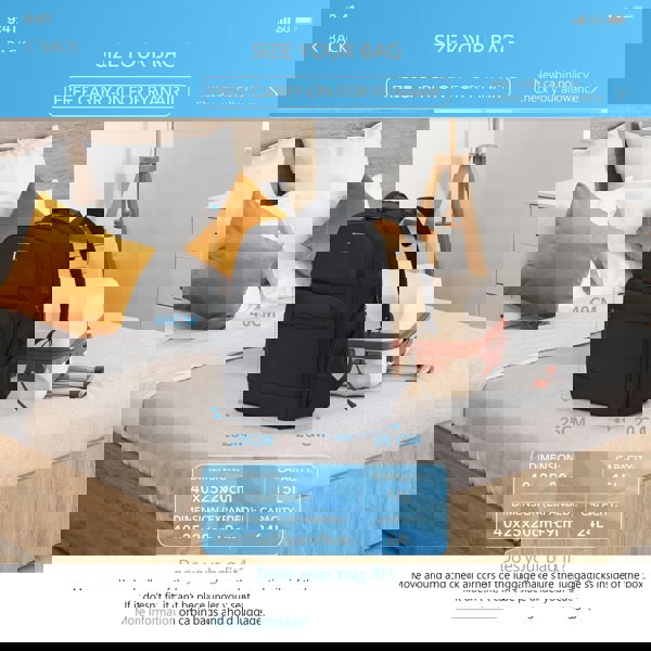 Cabin Pro 'Stride' 40x20x25cm Ryanair Underseat Cabin Bag Backpack TSA Approved Lock