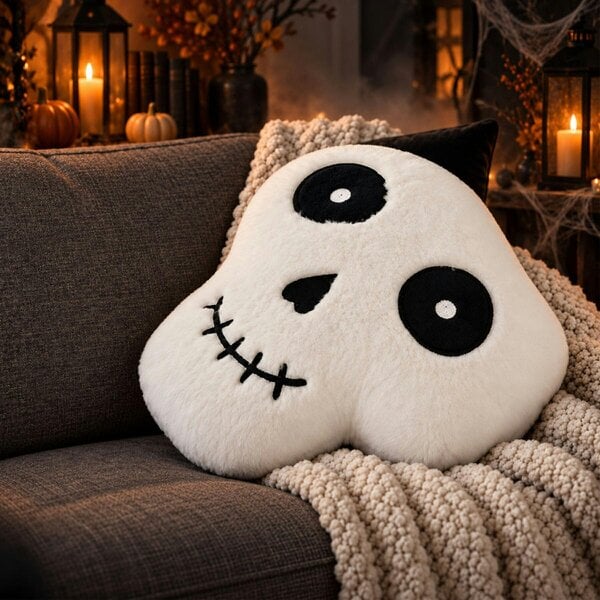 Smart Living Halloween Ghost Fleece Cushions Set of 2 or 4 Spooky Decor