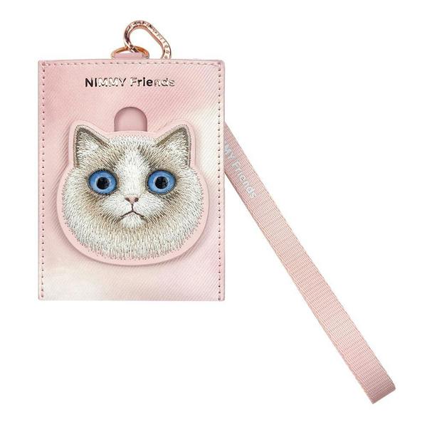 Nimmy Friends Nimmy Big Eye Cute Pet Ragdoll Cat Face Card Sleeve Holder Pink - N-XDY-KT-07-D