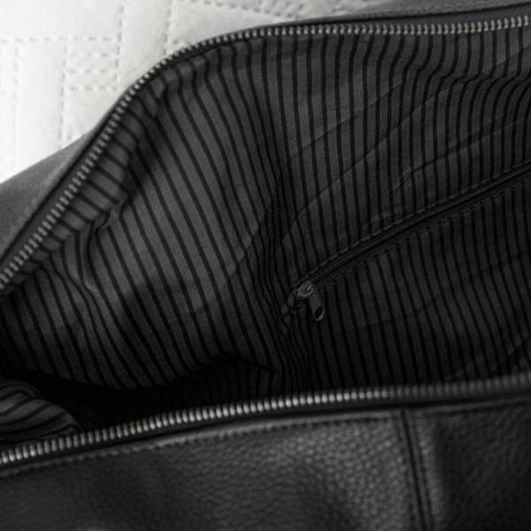 Abode Home & Gifts Monogrammed Vegan Black Leather Weekender Holdall