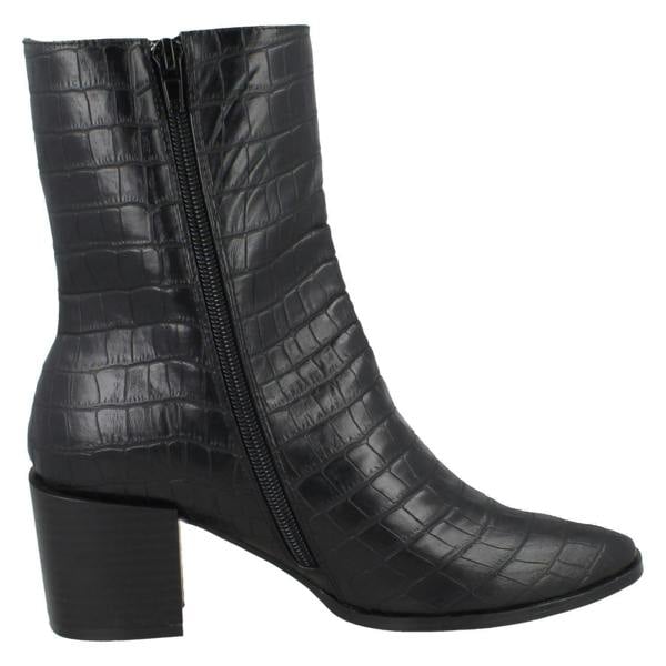 Spot On Ladies Spot On Chunky Blocked Heel Ankle Boots F51128