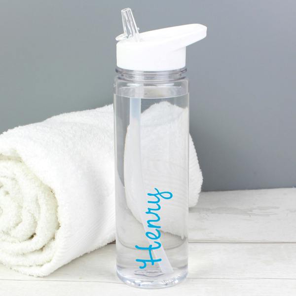 Personalised Blue Water Bottle - close-up detail